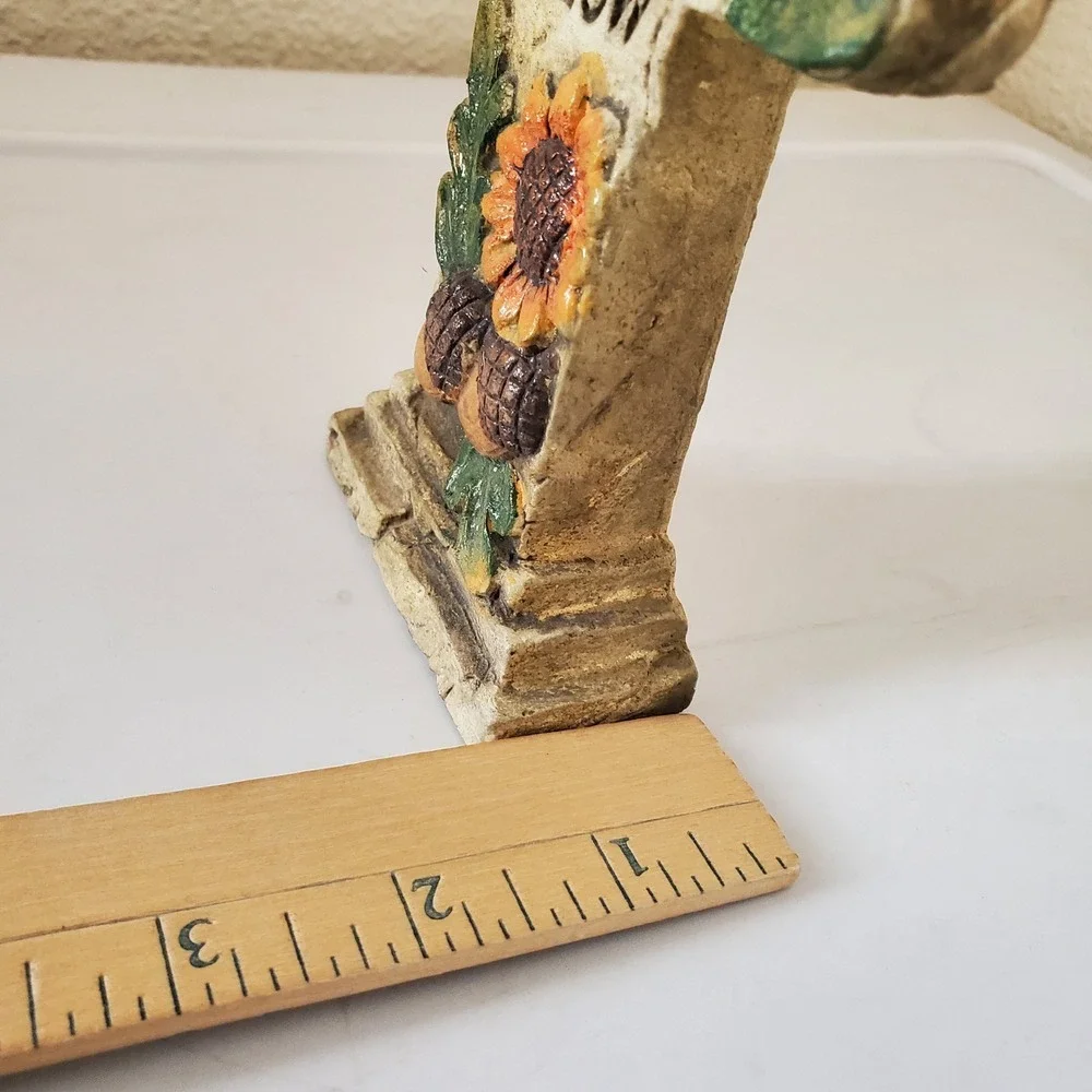 Religious Cross Plaque Praise God From Whom All Blessings Flow Sunflower Acorn